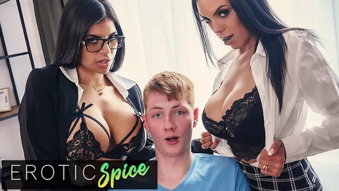 Bisexual Teacher Gets Hardcore With Brown-Haired Beauty