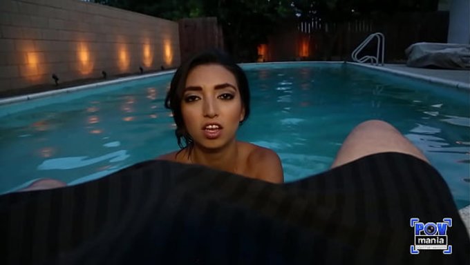 A Hot Evening Pool Party With Frida Sante And Miles Long