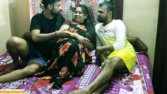Watch This Stunning Indian Hottie In A Wild Threesome With Two Devar Guys