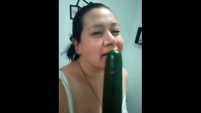 Fucking With A Big Cucumber